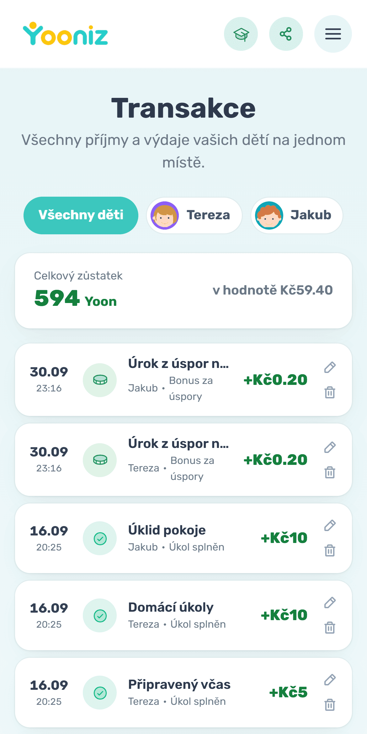 Všechno vidíte v pohybech na účtu