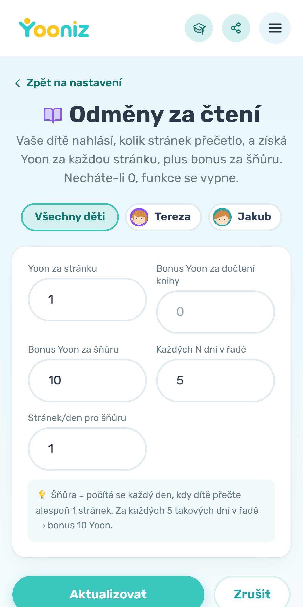 Odměnit můžete i čtení