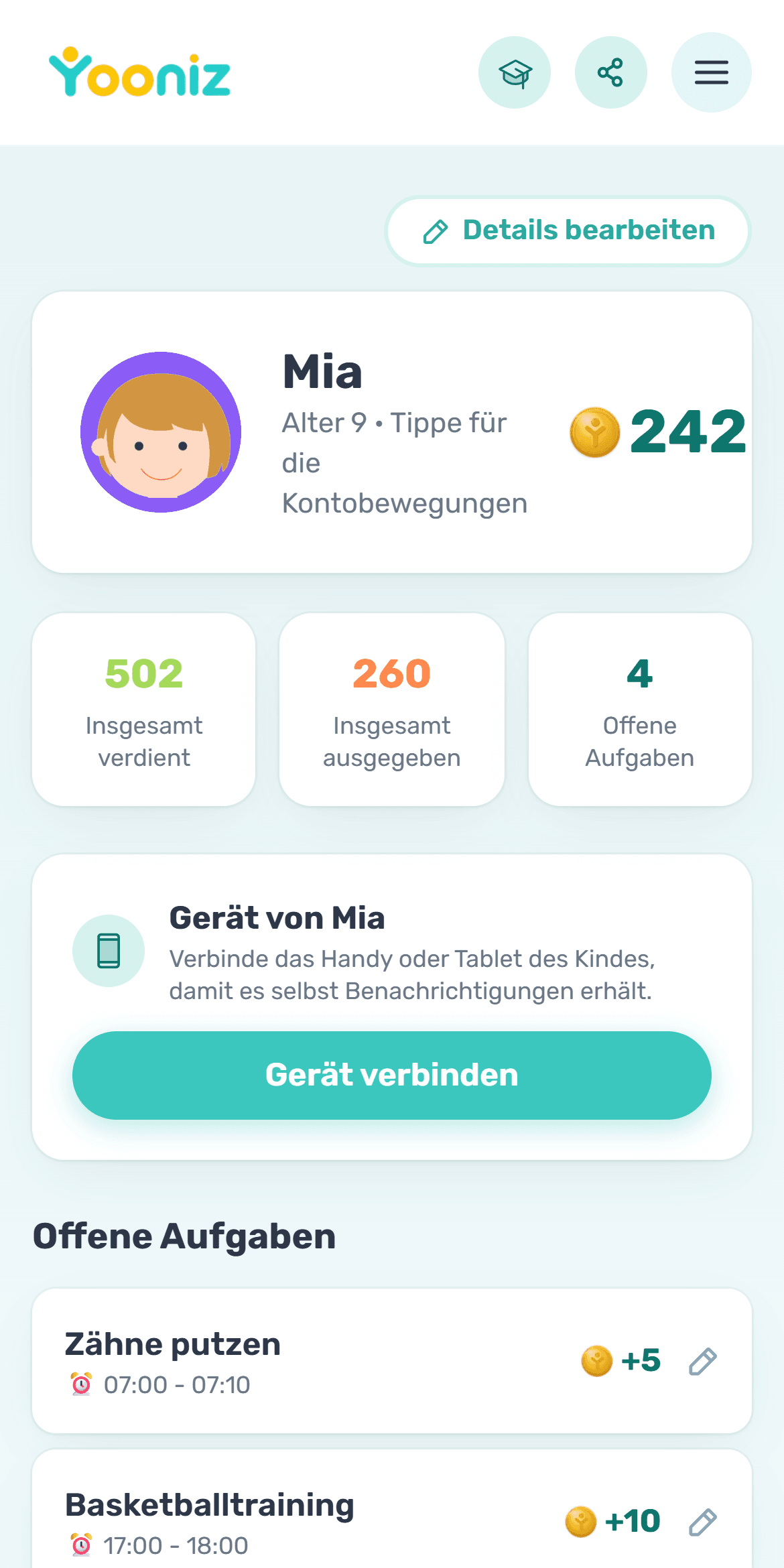 Verbinde die Geräte der Kinder