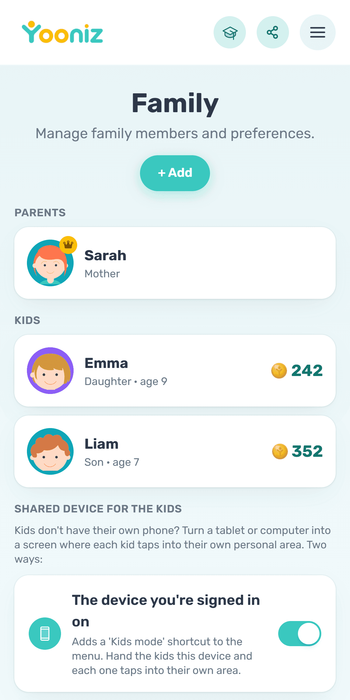 Add the family members