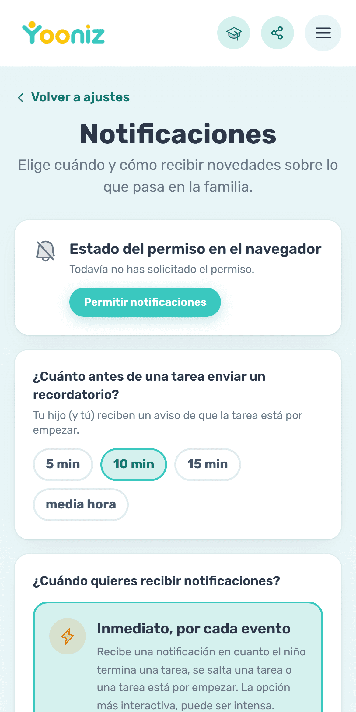 Configura avisos y recordatorios