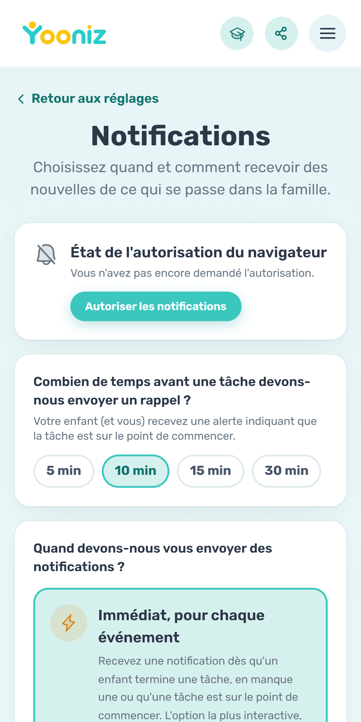 Réglez les notifications et les rappels