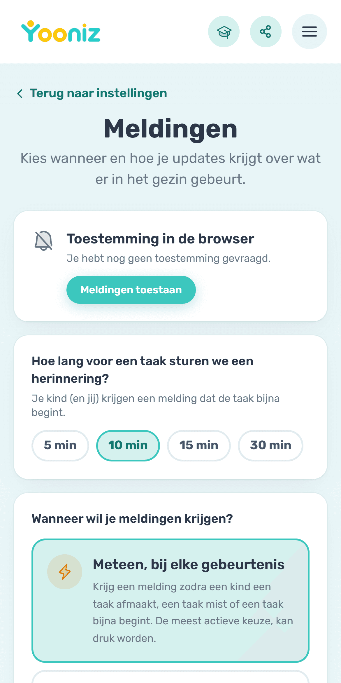 Stel meldingen en herinneringen in