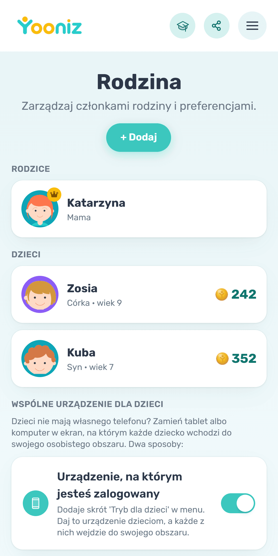Dodaj członków rodziny