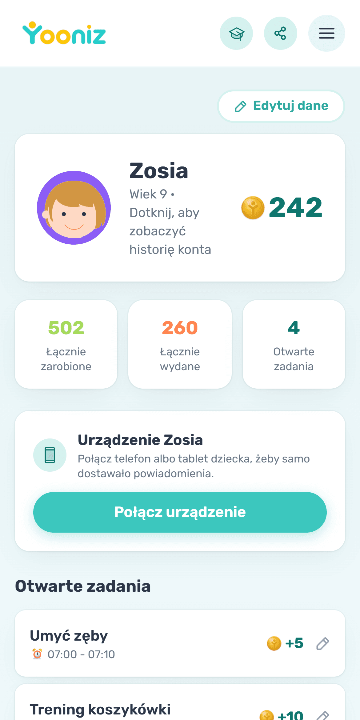 Połącz urządzenia dzieci