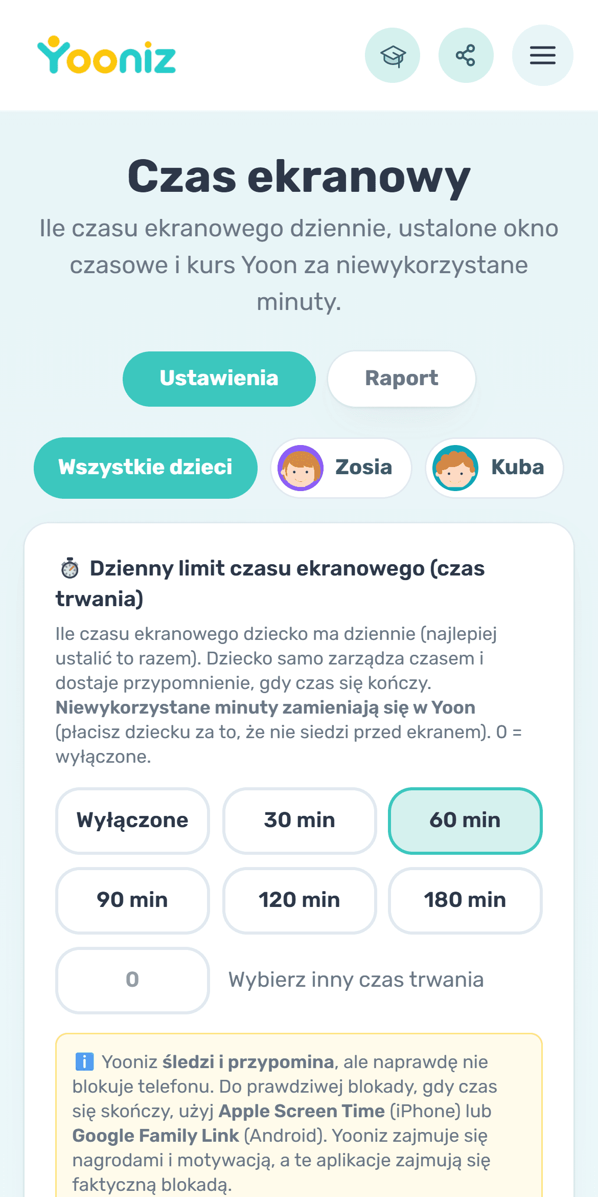 Ustal uzgodniony czas przed ekranem