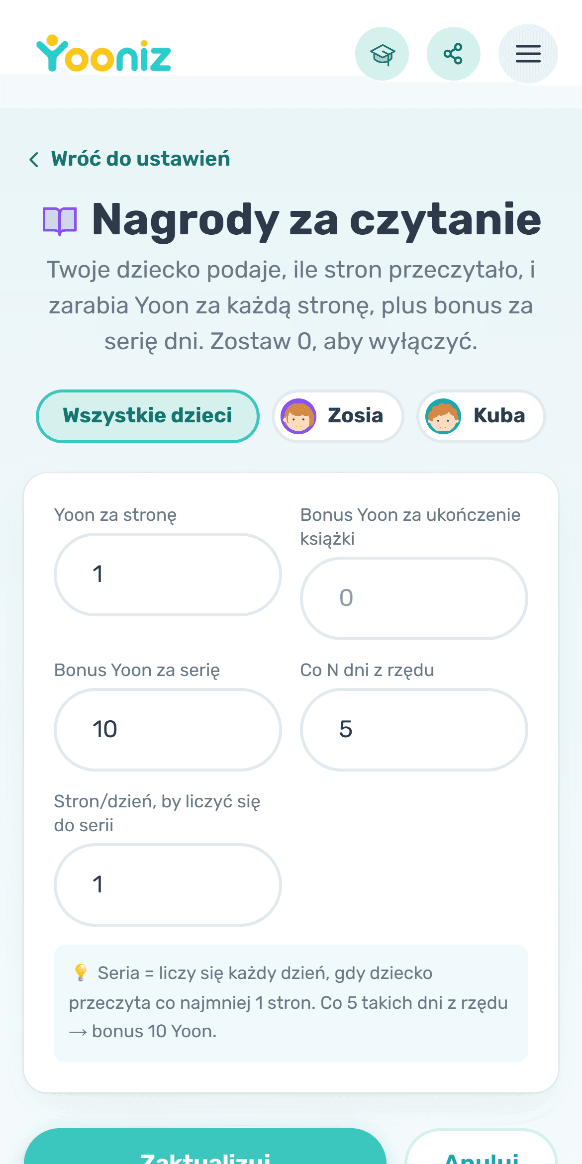 Możesz też nagradzać czytanie