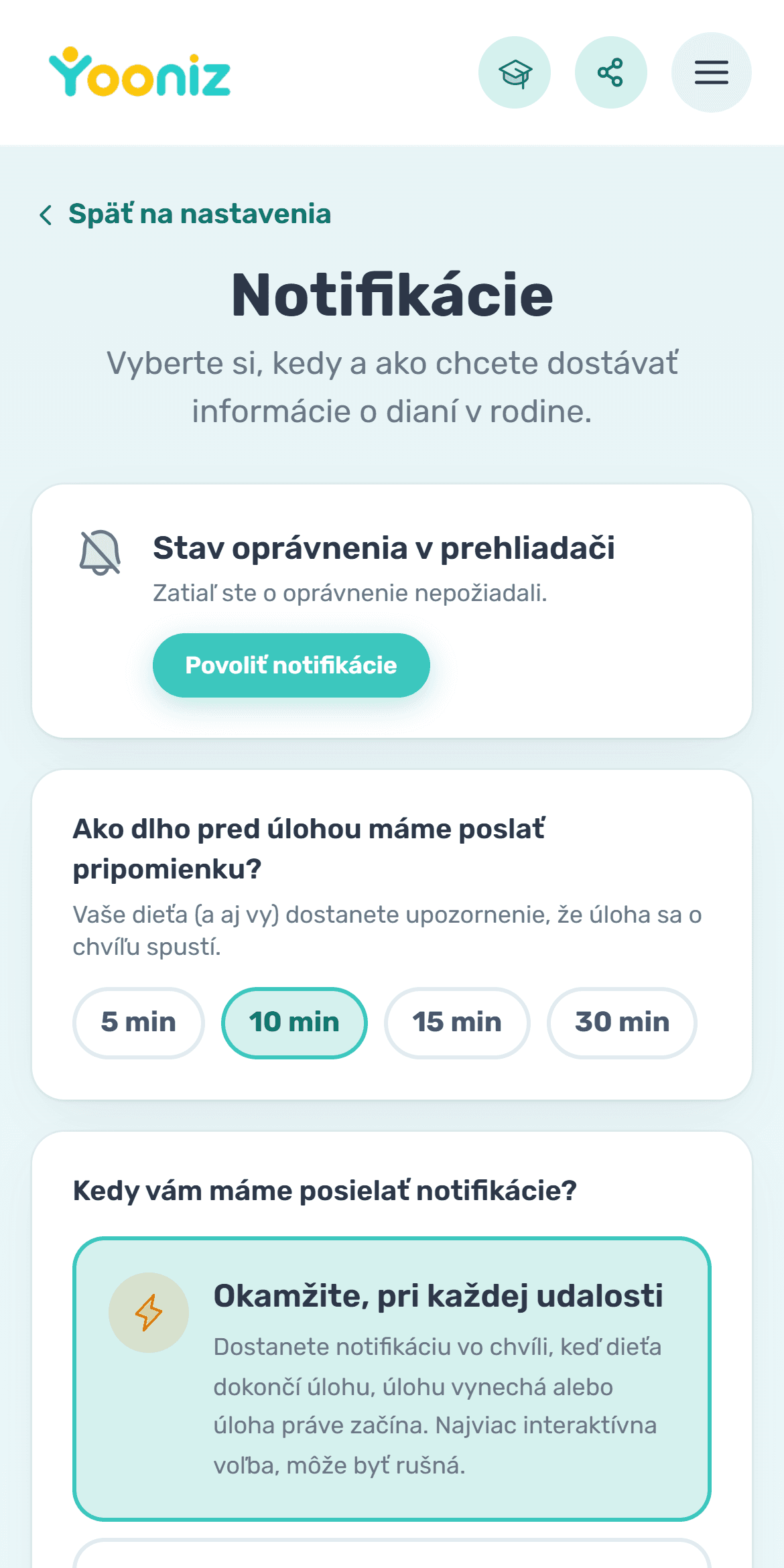 Nastavíte upozornenia a pripomienky