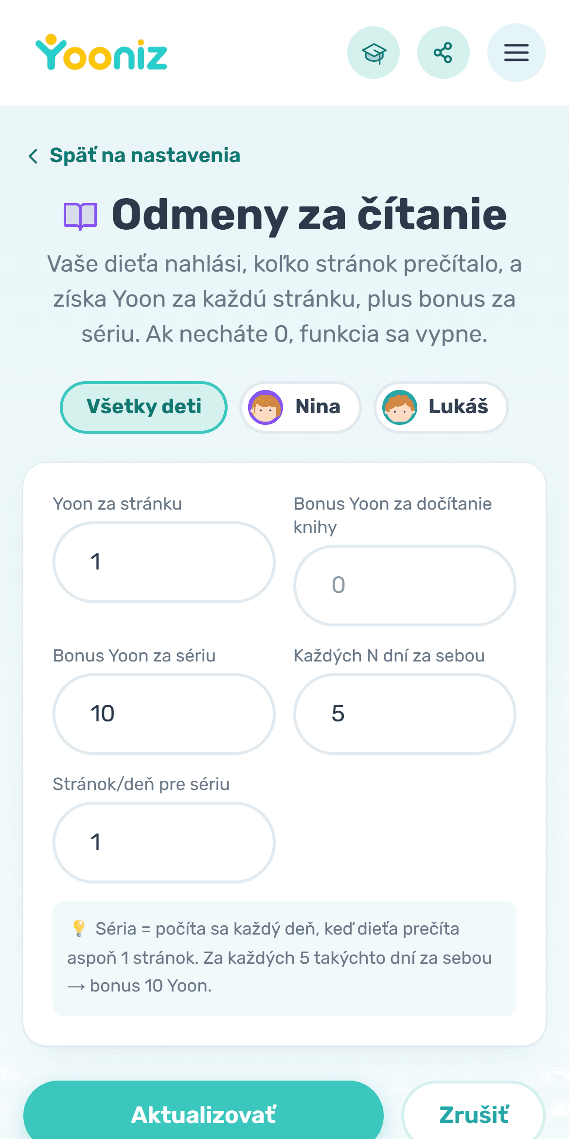 Odmeniť môžete aj čítanie