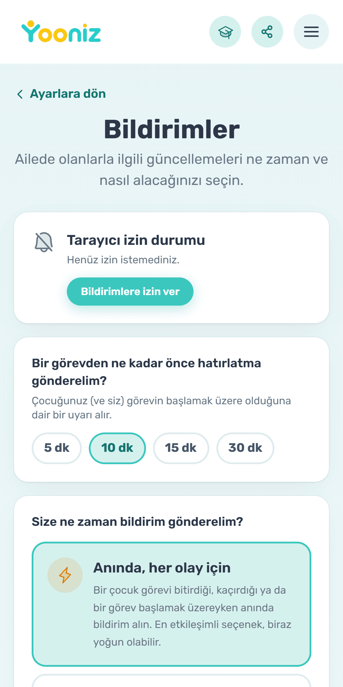 Bildirimleri ve hatırlatıcıları ayarlayın