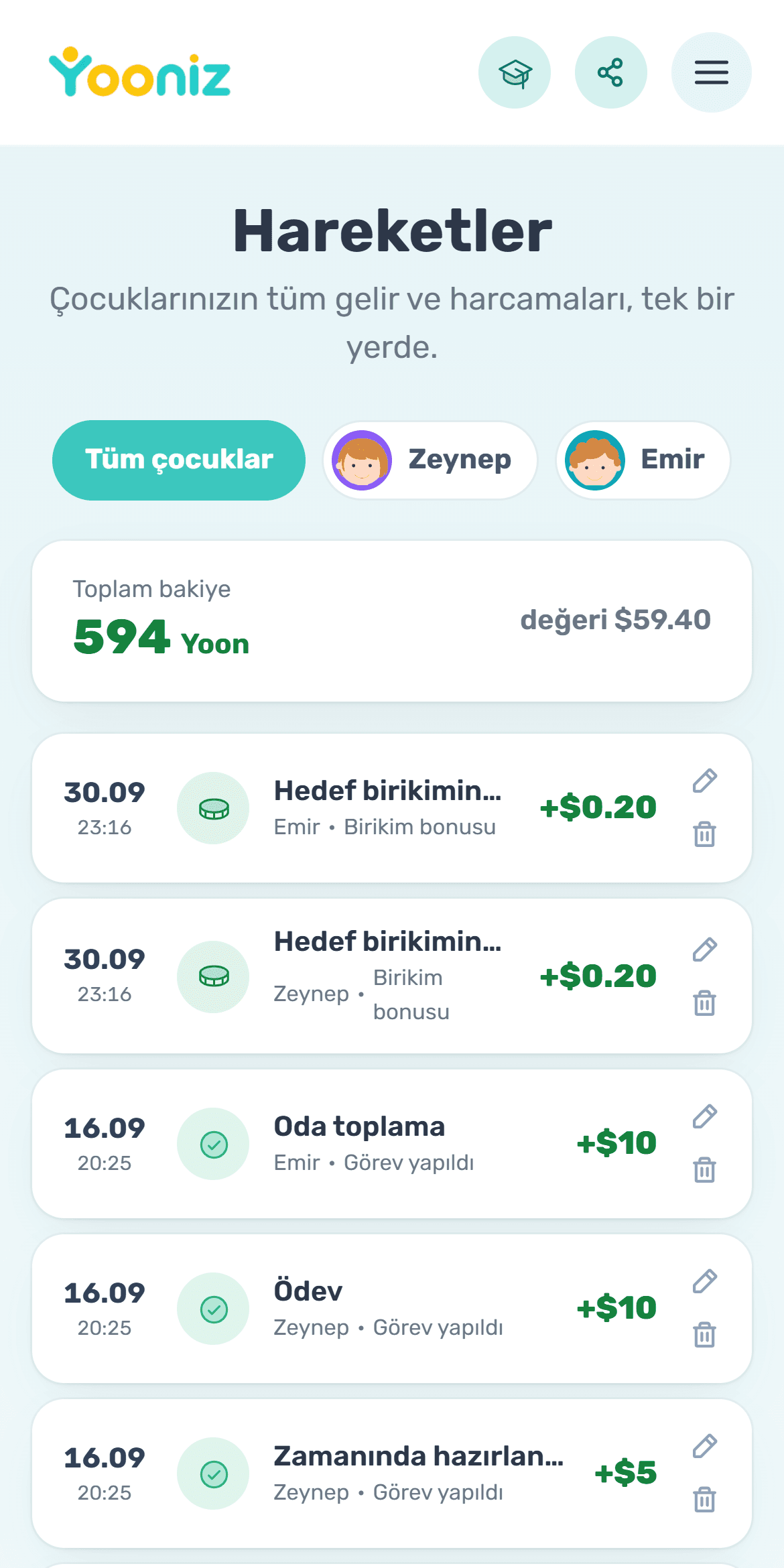 Hepsini hesap hareketlerinde görün